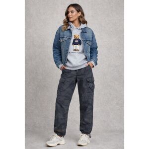 Vintage Ralph Lauren Polo Jeans Womens Gray/green Camo Ripstop Cargo Pants Size